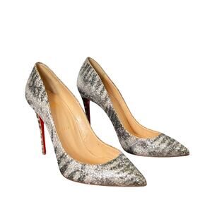 Christian Louboutin Pigalle Follies 100 Sirene Glitter High Heel Pumps Size 38.5
